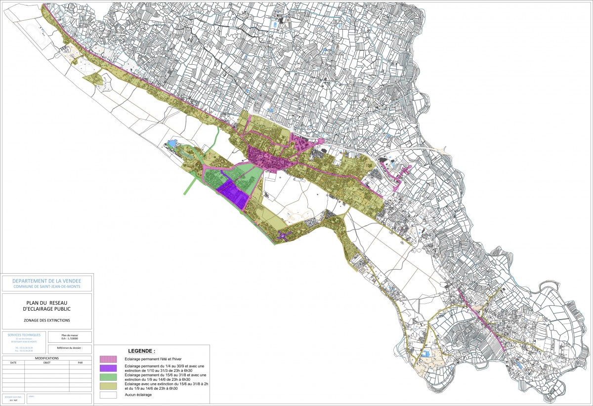 Zonage de l'éclairage public de Saint-Jean-de-Monts