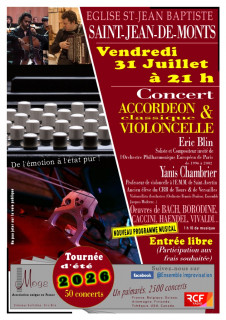 Concert Accordéon classique et violoncelle