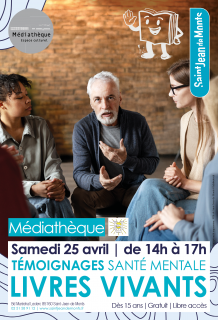 affiche bibliothèque des livres vivants